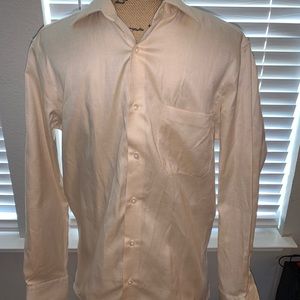 Louis Philippe tan checked dress shirt.15” collar